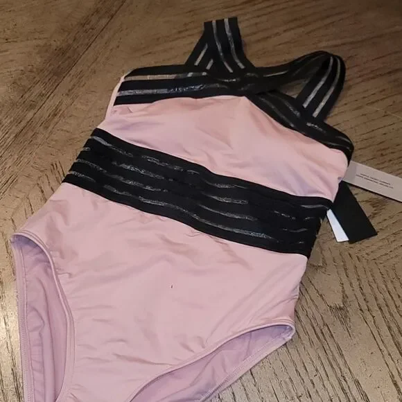 One piece tummy toner mesh swimsuit Small NWT